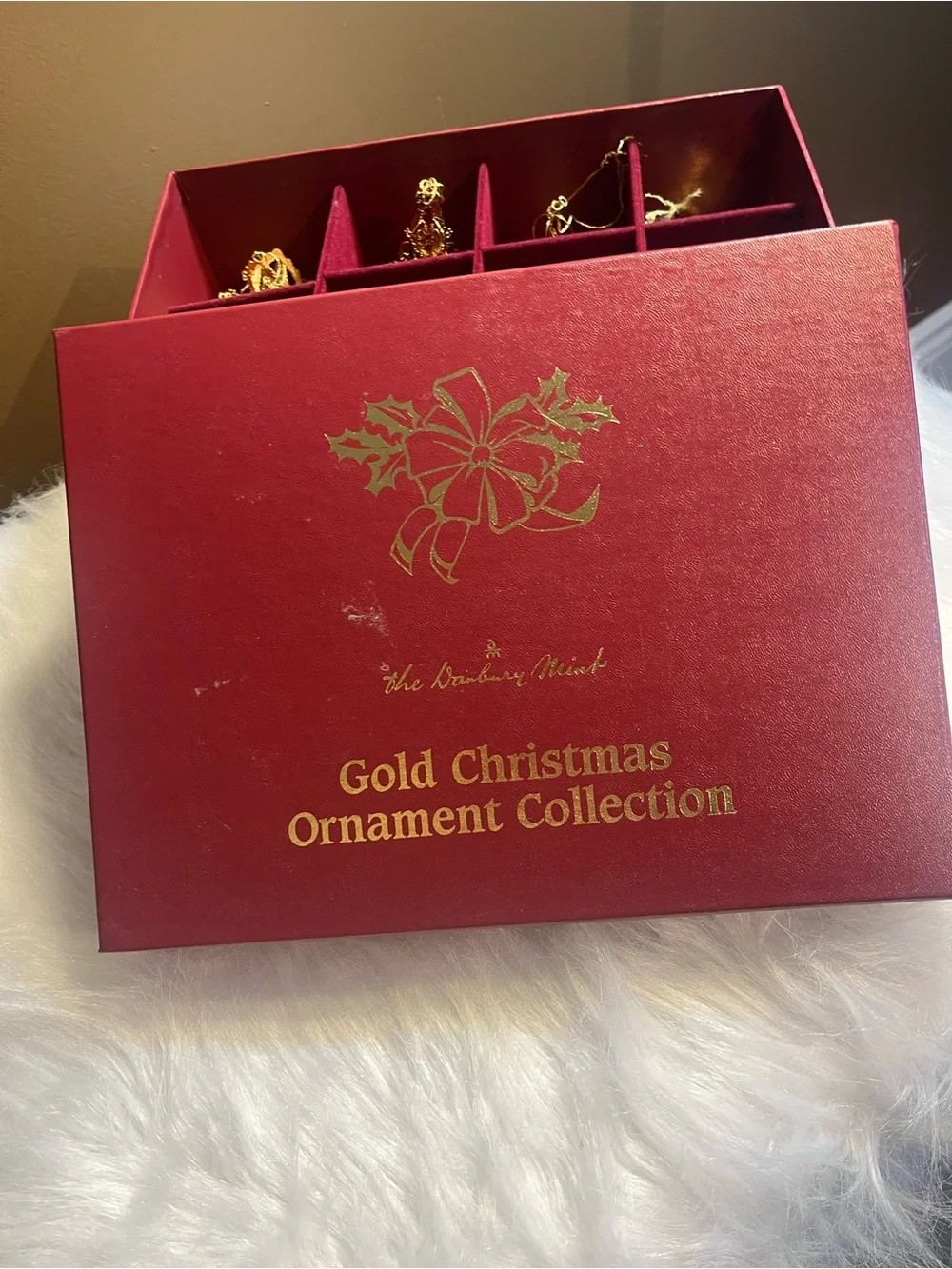 2001 Danbury Mint 23kt Plated Gold Ornaments.